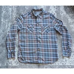 Atelier Shirt by Shirt Long Sleeve Plaid Shirt, Blue Gray Flip Cuff - Large NWT